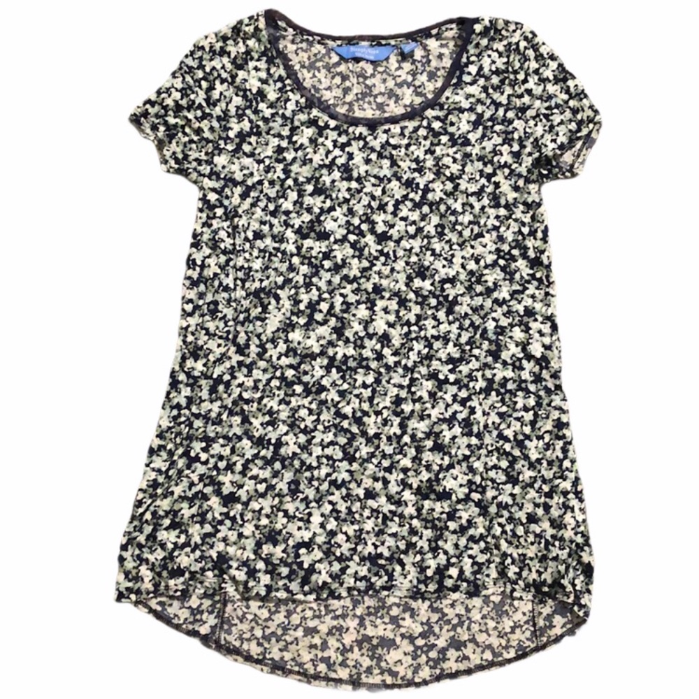 SimplyVera Vera Wang Floral Short Sleeved Shirt